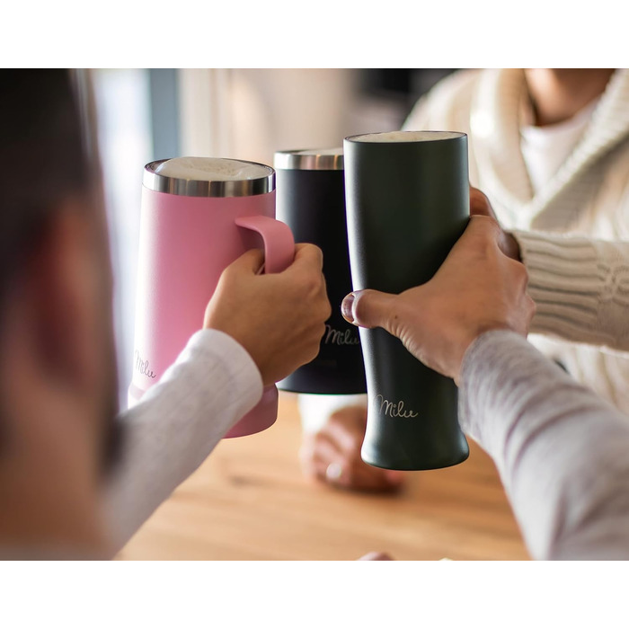 Термокухоль для пива Milu Weizenbierglas 500 мл, нержавіюча сталь, з кришкою, подарунковий набір для чоловіків (2 шт)