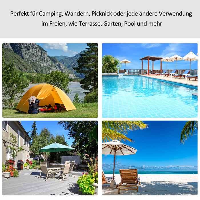 Outsunny Sun Lounger Садовий шезлонг з регульованою подушкою 5-ступінчастою спинкою Металева сітка тканина кремовий білий 170x58x97см для патіо та балкона