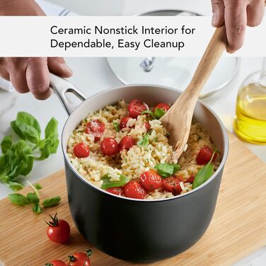 Набір кухонного посуду KitchenAid з емальованої кераміки, антипригарне покриття, 9 предметів, матовий чорний (3 літри)