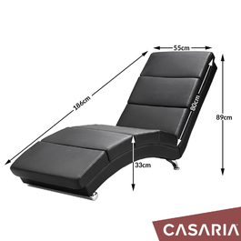 Relax Lounger London чорний зі штучної шкіри