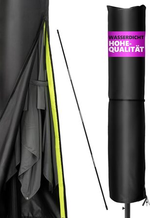 Чохол для парасольки Menz 2-4 м, 420D Oxford, водонепроникний, UV-стійкий, вітростійкий, для саду (чорний, 275x55 см)