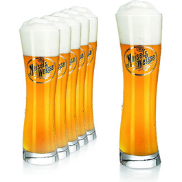 Оригінальні білі пивні келихи Maisel 0,3 л (6 шт.) - Келихи для дріжджового білого пива 0,3 л-Келихи для пшеничного пива Maisel 0,3 л в якості відмінного подарунка до пива