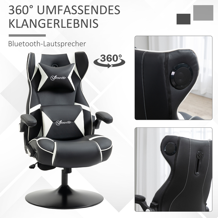 Ігрове крісло Vinsetto Rocker, офісне крісло з регулюванням висоти, ергономічне комп'ютерне крісло з динаміком, підтримкою попереку та шиї
