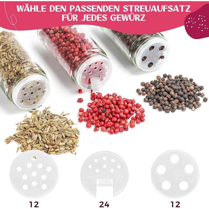 Набір баночок для спецій 24 шт. по 100 мл з бамбуковими кришками та етикетками | Набір для зберігання спецій, баночки для спецій, 24 шт.