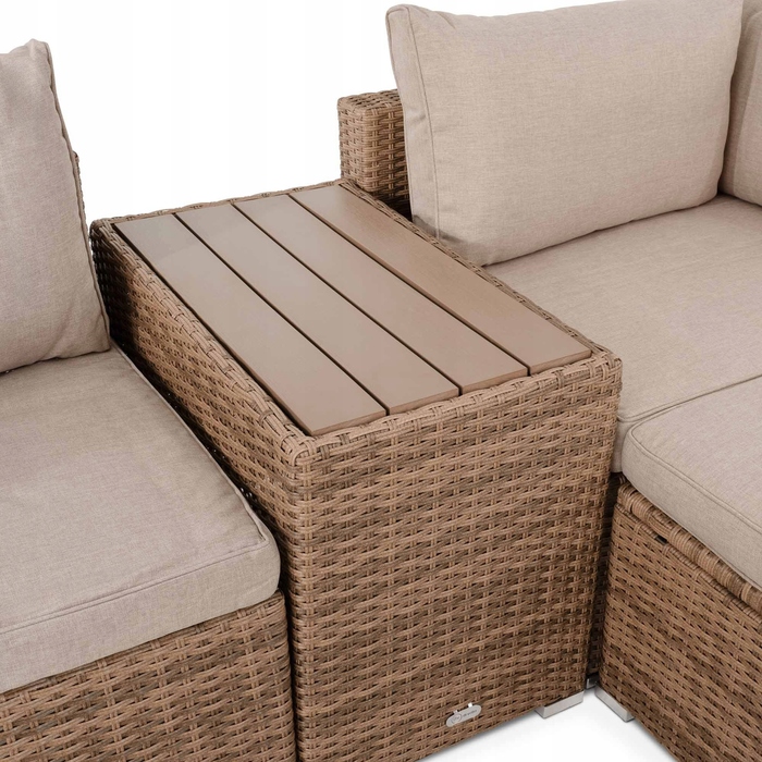 Комплект садових меблів di Volio Alzano DV-076GF, техноротанг, бежевий, 5 предметів