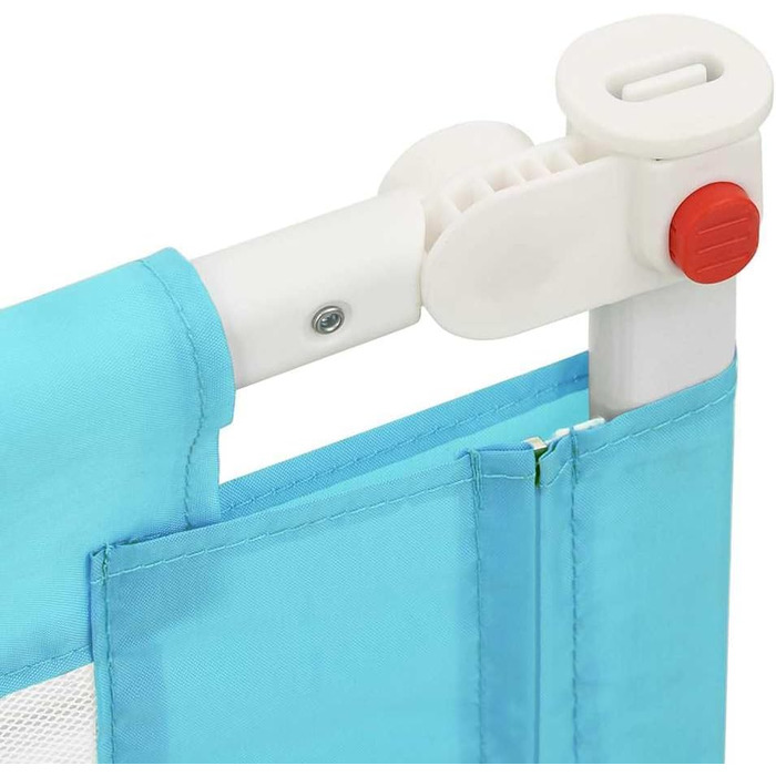 Бортик для ліжка дитячого vidaXL 200x25 см, синій, тканинний захист від випадання для малюків та дітей