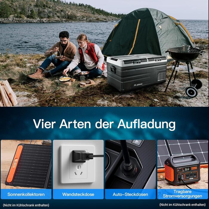 Автохолодильник AAOBOSI 90L з компресором, WiFi, USB, 12/24/240V (-20°C) для авто, кемпінгу, човна