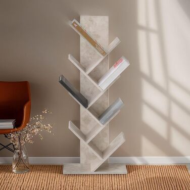 Стильна полиця для книг IDIMEX Jules з бетону - вільного типу, з високоякісної ДСП