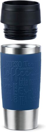Термокружка Emsa N20210 Travel Mug Classic, 0.36 л, нержавіюча сталь, 4 години гаряче, 8 годин холодне, герметична, для миття в посудомийній машині, 360° клапан, темно-синій