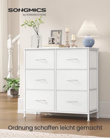 Комод SONGMICS з 8 висувними ящиками, шафа для зберігання, сталь, MDF, фліс, для спальні, прихожої, вітальні, вінтажний коричневий-чорний