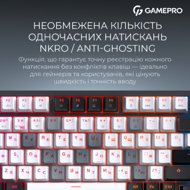 Бездротова механічна клавіатура GamePro MK160 QLAB Sakura Switch Black