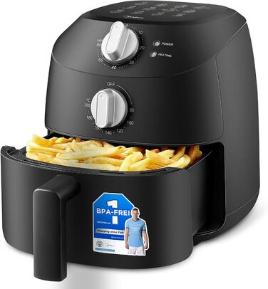 Фритюрниця без олії Midea 2L, 1150W, Airfryer, автоматичне вимкнення, легко чистити, BPA-free, чорний