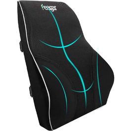 Подушка для спини Feagar для офісного крісла та дивана | Підтримка спини для офісу та дому, чорна