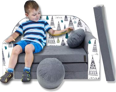 Дитяче крісло-софа 3в1 з функцією ліжка для дівчаток та хлопчиків, крісло-мішок, дитяче ліжко-крісло для дитячої кімнати