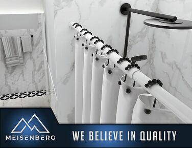 Штанга для душу без свердління 160-210 см, біла, діаметр 32 мм, з кріпленнями - для ванної, кухні та міжкімнатних дверей