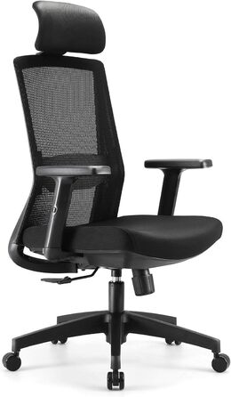 Офісне крісло SIHOO Ergonomics сітчасте з високою спинкою чорне