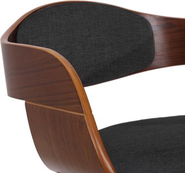 Обідній стілець CLP Kingston: ергономічний, з дерев'яним каркасом, 150 кг, горіх/темно-сірий