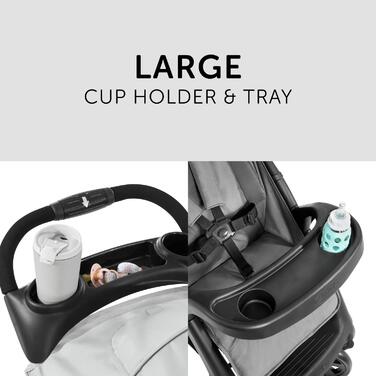 Дитяча коляска Hauck Shopper Neo II сіро-чорна, від народження до 22 кг, з регульованою ручкою та великим кошиком
