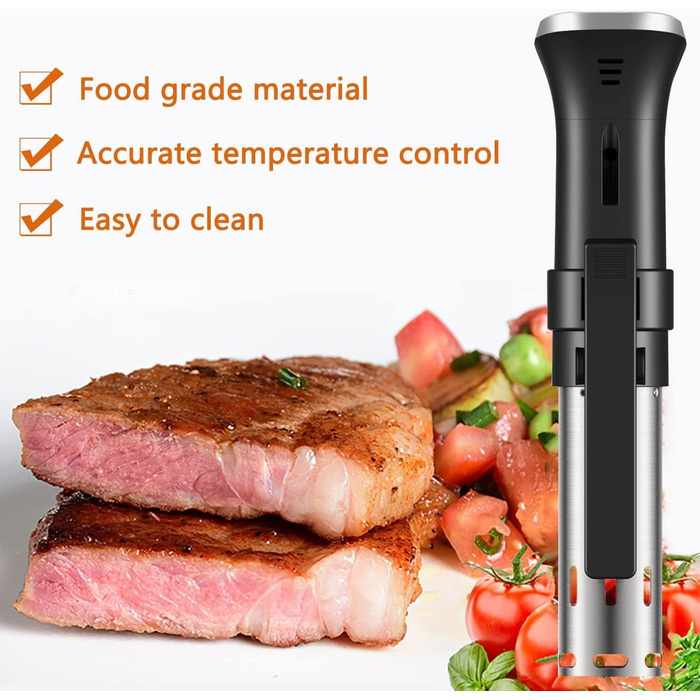 Су-від кухонний пристрій Fityou - водонепроникний, 1100 Вт, точне регулювання температури, LCD-дисплей, нержавіюча сталь