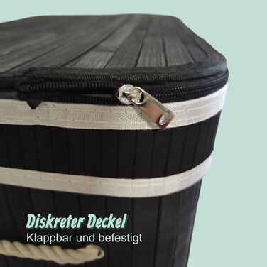 Кошик для білизни Relaxdays з бамбука з 3 відділеннями