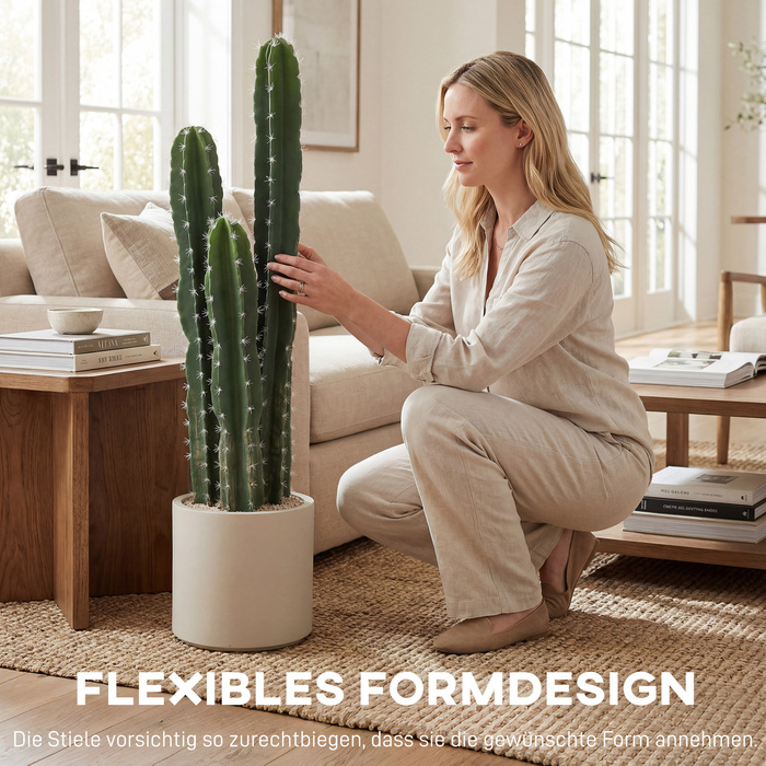 Штучний кактус, великий (95 см) у горщику, максимально реалістичний для дому, офісу, озеленення.