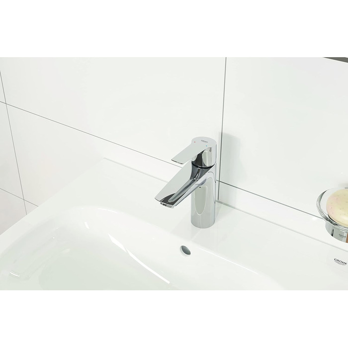 Змішувач для ванної кімнати GROHE Start, хромований, водозберігаючий, з донним клапаном, 17 см, з інструментом 3-в-1