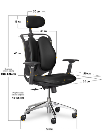 Крісло Mealux Testa Duo Black (арт. Y-552 KB Duo)