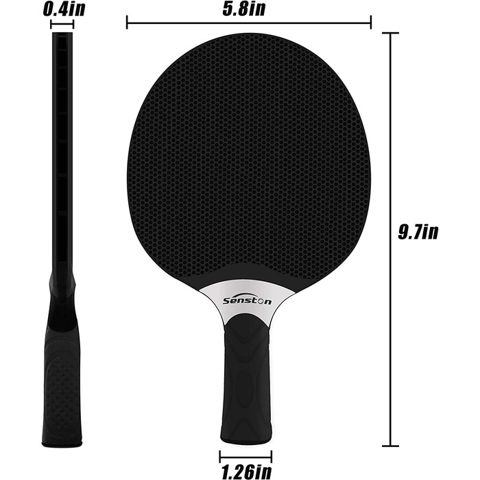 Набір ракеток Senston для настільного тенісу з 3 м'ячами чорний