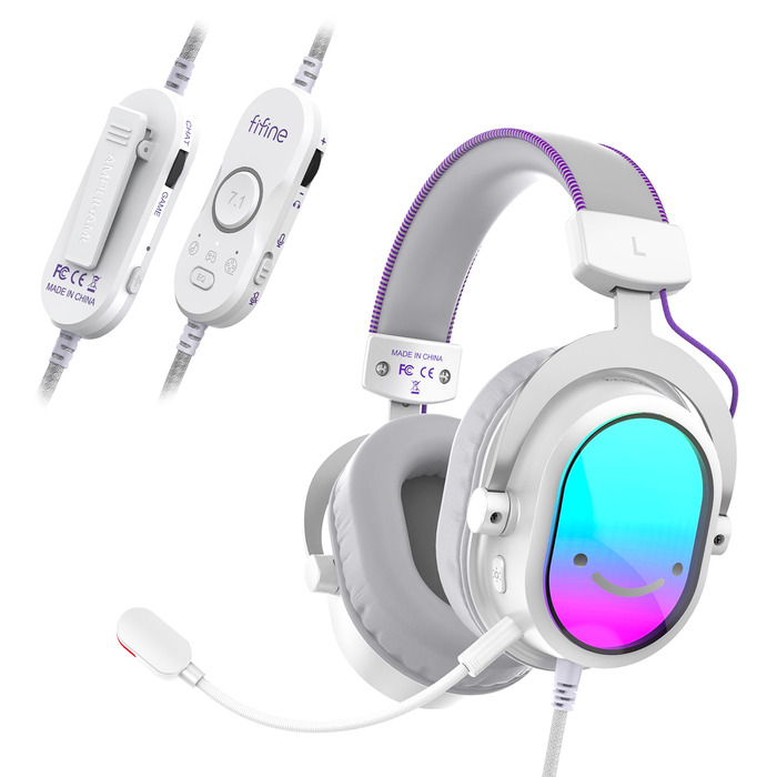 Навушники Fifine H16 7.1 White RGB