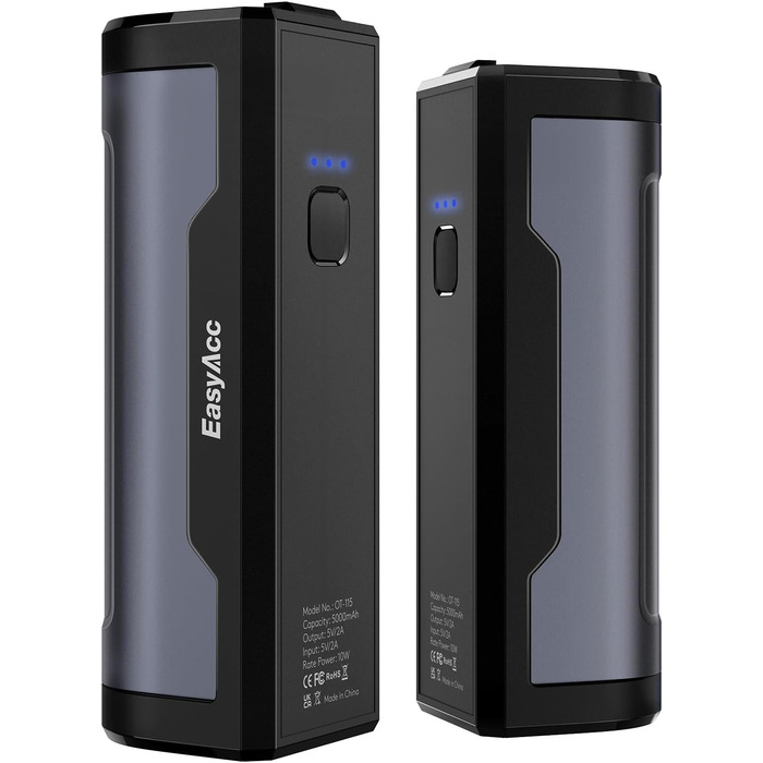 EasyAcc Портативний акумуляторний гріти руки чорного кольору - великий (сірий)