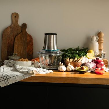 Подрібнювач Cecotec ChopBeat 2000 Vindaloo Glass 500W: Скляна чаша, 4 леза, 2 швидкості