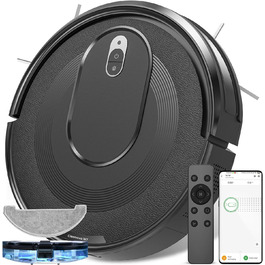 Робот-пилосос Vexilar W7 з функцією миття, 4500 Па потужність всмоктування, керування через пульт/Alexa/додаток/голосовий помічник, автоматична самозарядка, для шерсті тварин, твердих підлог та килимів