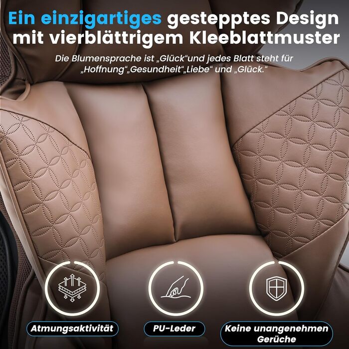 Ігровий крісло COMHOMA з ергономічною підтримкою спини, регульованими підлокітниками та широким сидінням (колір: коричневий)