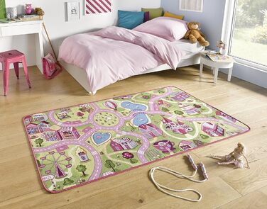 Килимок Hanse Home Play Sweet Town дитячий килимок вуличний мотив, 90x200см, рожевий