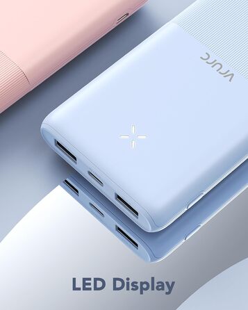 Комплект з 2 шт. , USB C, 2 USB, 2.4A, для смартфонів, iPhone, Samsung, Huawei, 10000mAh