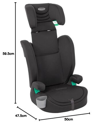 Автокрісло Graco Eldura™ R129 для дітей 15 місяців - 12 років (76-150 см), чорний колір, захист від бічного удару