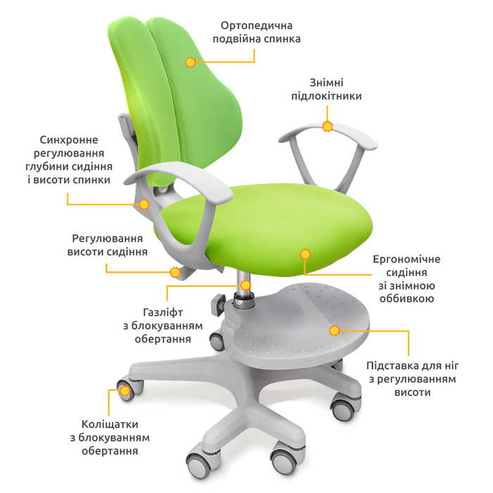 Комплект (2шт) крісло Evo-Kids Capri White / Grey (арт H-231 W/G -Х2)