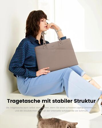 Сумка для ноутбука LOVEVOOK: жіноча сумка-шоппер, сумка для роботи, навчання, офісу, бізнесу, 15.6 дюймів, чорний (Y-khaki Sand)