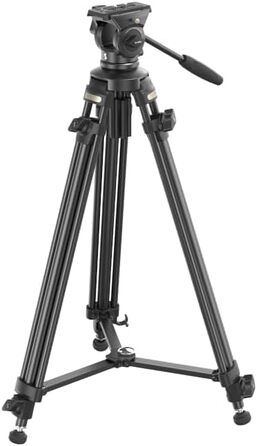 SMALLRIG 62'' відеоштатив з 360° флюїдною головою, легкий алюмінієвий штатив з швидкознімною пластиною та ручкою для DSLR та відеокамер, вантажопідйомність 5 кг, AD-50Lite