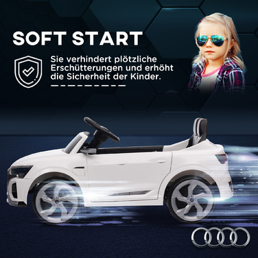 Електромобіль для дітей AIYAPLAY, Audi Q8, 12V, швидкість 3-5 км/год, пульт дистанційного керування, фари, музика, білий