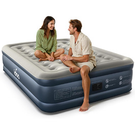 Надувний матрац iDOO самостійно надувний, 2 персони, з електричним насосом, для кемпінгу, 152x203x46 см, 295 кг, 152x203 см