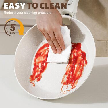 Набір посуду Numola 10 предметів: каструлі та сковорідки з антипригарним покриттям, знімні ручки, керамічний набір посуду, для індукційних плит, для дому та подорожей, безпечний для миття в посудомийній машині