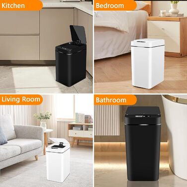 Набір відер для сміття автоматичний 12л 2шт Mavista Sensor - для кухні, ванної кімнати, офісу, гігієнічний, герметичний, сучасний дизайн