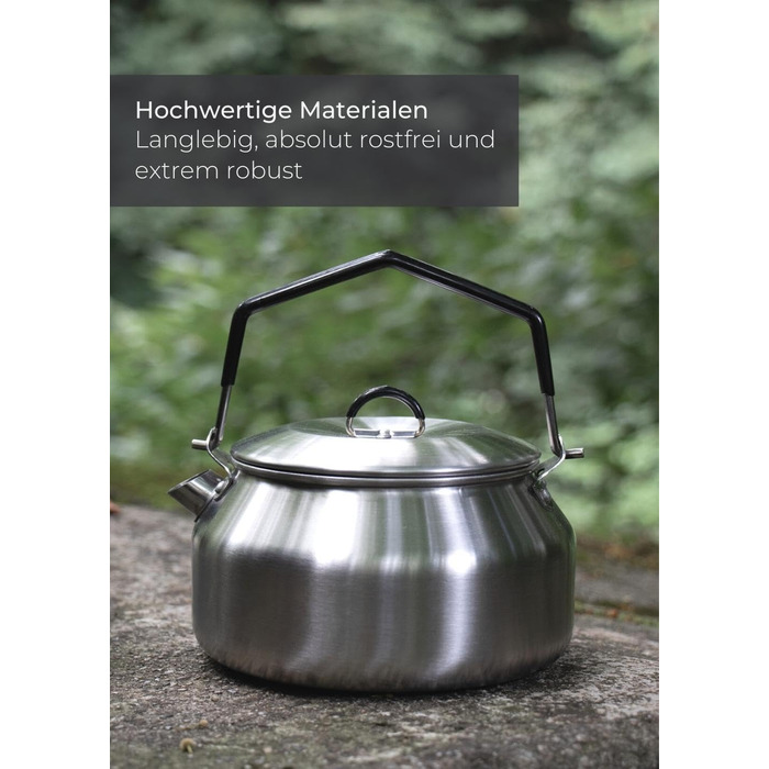Чайник з нержавіючої сталі 1 л Кемпінг і чайник на свіжому повітрі Портативний чайник