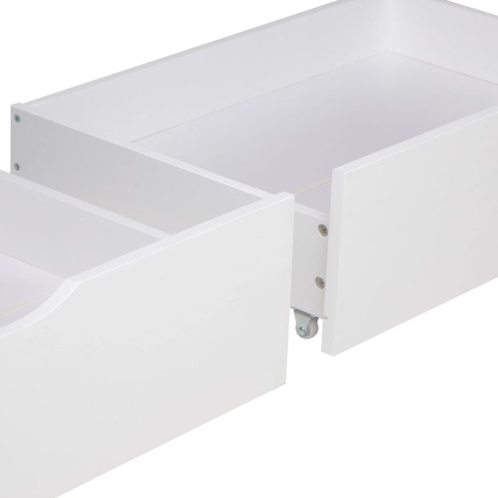 Ящик для зберігання ліжок на коліщатках дерев'яний білий набір з 2 висувних ящиків для ліжок 2 шт., 4u 2196