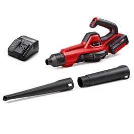 Einhell GE-UB 18/250 Li E-Solo: Акумуляторний повітродув Power X-Change (18 В, 250 км/год, 3 насадки, регулювання швидкості, без акумулятора + акумулятор 4.0Ah та зарядний пристрій)