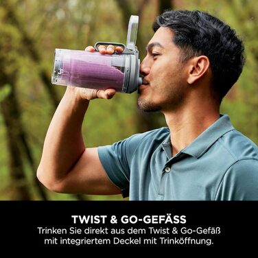 Портативний блендер Ninja Blast Max BC251EULD (сріблястий) – 570 мл, акумуляторний, для смузі та протеїнових коктейлів