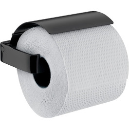 Тримач для туалетного паперу EMCO Loft для настінного монтажу, сучасний тримач для паперу з кришкою, високоякісний тримач для паперу з алюмінію, чорний матовий