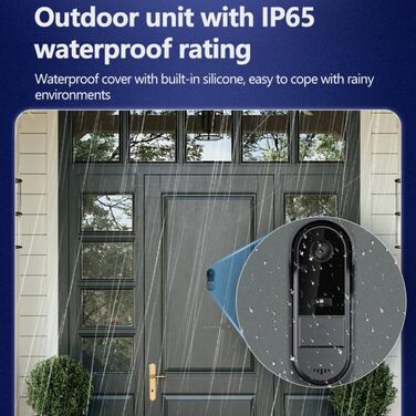 Відеодзвінок Winnes з камерою 1080P, Bluetooth, IP65, 4.3