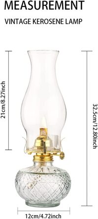 Масляна лампа для інтер'єру-антична парафінова лампа масляна лампа з прозорого скла зі скляним димоходом-настільна гасова лампа масло для